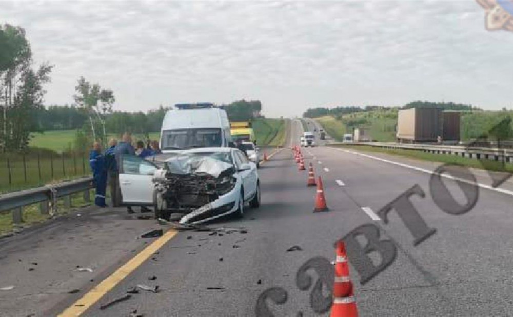 В Тульской области Renault врезался в грузовик: пострадали три человека